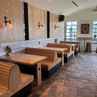 Seating opposite the bar