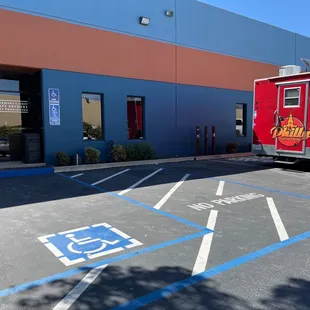 a food truck parked in a parking lot