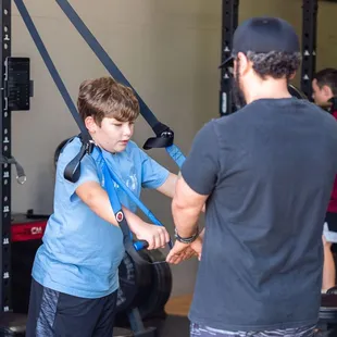 Coaches are always on hand when athletes are training.