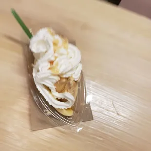 a banana cream sundae