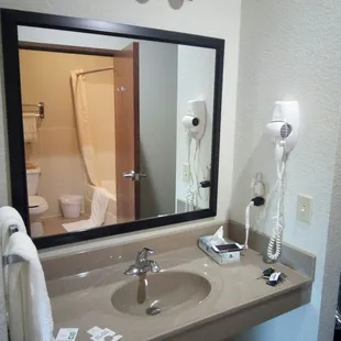 In suite sink.  Separate bathroom shower.  Again morning after our stay.