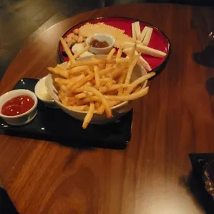 Fries and Italian cheese board at alter ego