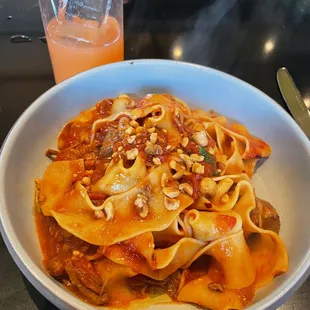 PAPPARDELLE tomato-braised lamb shoulder, cumin, mint, toasted hazelnut $21