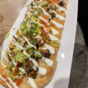 Chicken, bacon, ranch flatbread