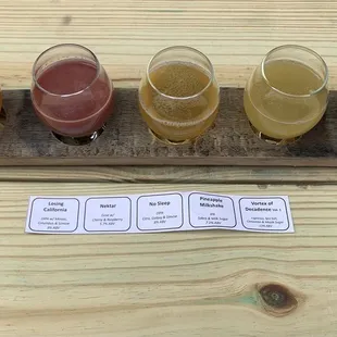 a flight of different beers