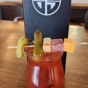 Spicy bloody mary with a snack!!!