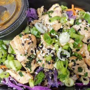 a chicken salad in a container