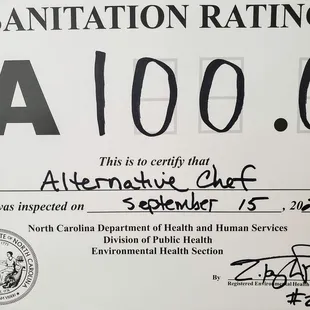 a certificate issued to a person