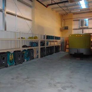 the inside of a garage