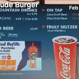 Drinks menu Feb 9 2024