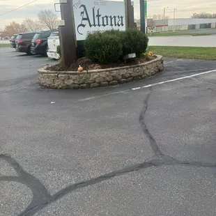 the entrance to the restaurant