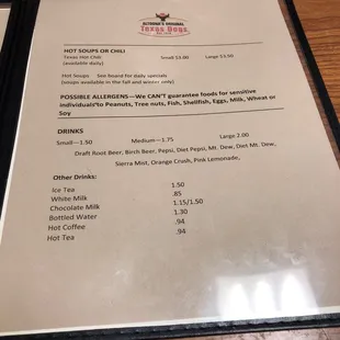 the menu
