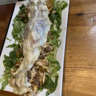 Patacon con Queso y Carne