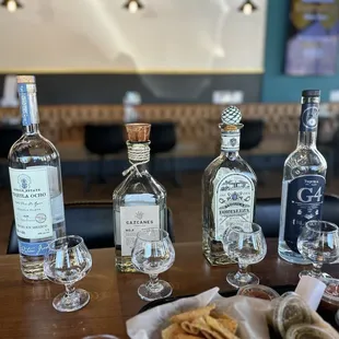 Blanco tequila flight.