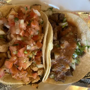 two tacos on a plate