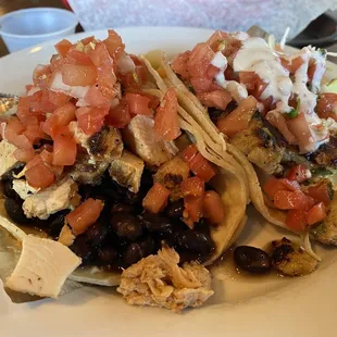 Fish + chicken tacos