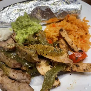 Fajita fixings from the buffet