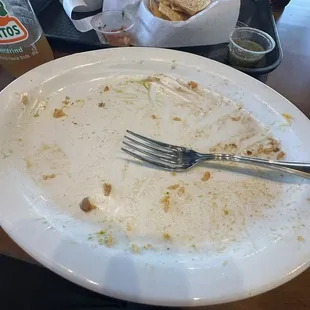 This was a quesadilla and I cleaned it all up