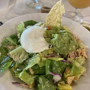 Close-up chicken taco salad