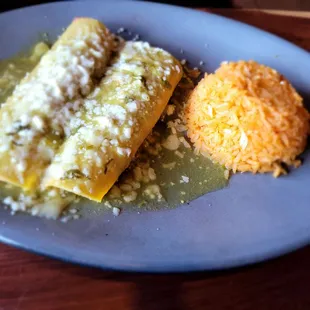 Chicken enchiladas verdes...deliciously seasoned!
