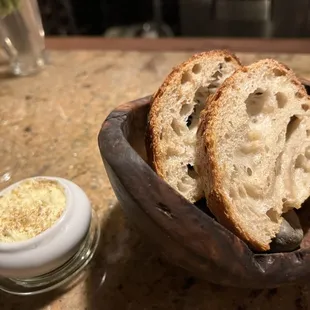 House made sourdough with porcini salt butter