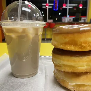 Ice coffee and Donuts  are available here .