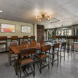 Upstairs versatile event space can be used for large groups, private events, or your next intimate date night.