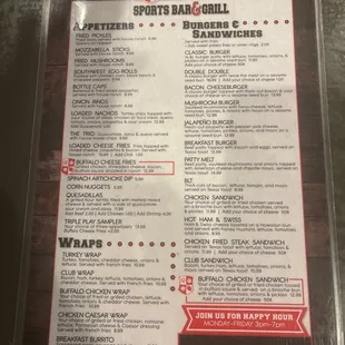 menu