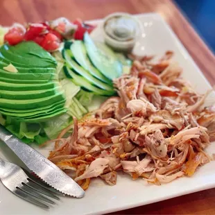 Pollo Asado Fit Bowl (no rice, extra lettuce, +avocado) $12+