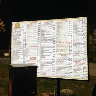 Look at the huge menu
