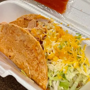 Crispy chicken tacos