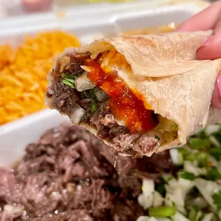 Barbacoa Taco (I ordered corn tortillas but got flour)