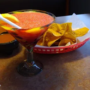 Chips, salsa and margarita!