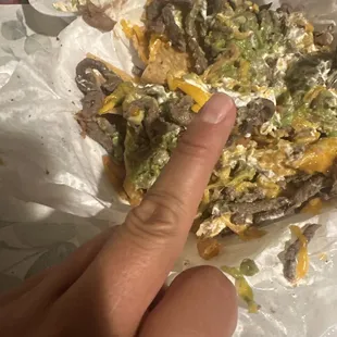 Beans In my meal, a la Berga the worker that took my order!!