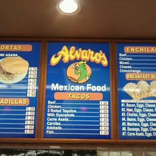menus and prices