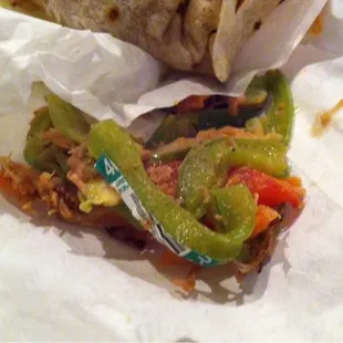 Sticker left on bell peppers....yuck!!! Not recommended