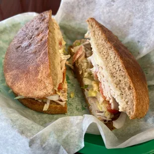 Great turkey sandwich on wheat.