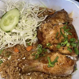 Half baked Chicken &amp; fried rice