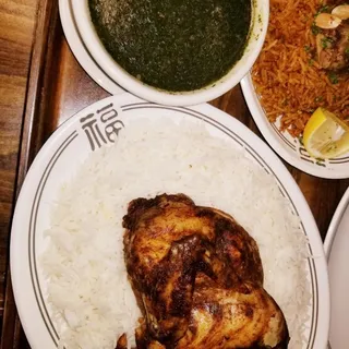 Molukhiya with Rice and Chicken