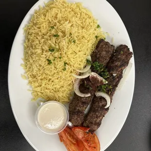 Iraqi Lamb Kabob Plate