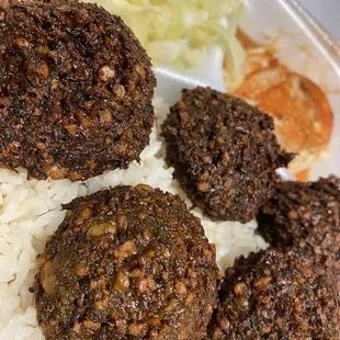 Close up of falafel