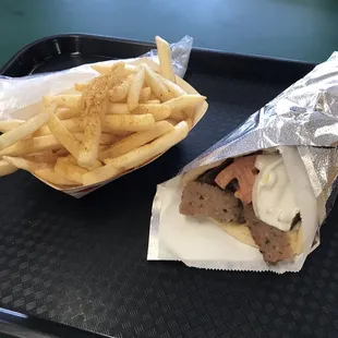 Gyro and fries