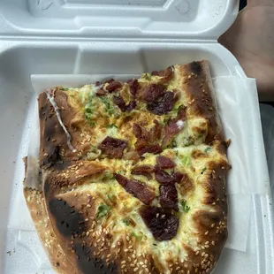 Bacon egg and cheese boat