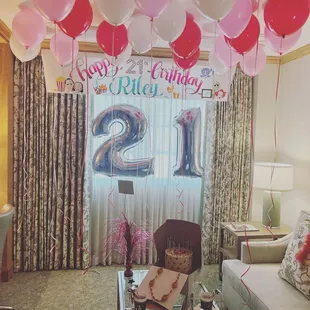 Birthday celebration set up