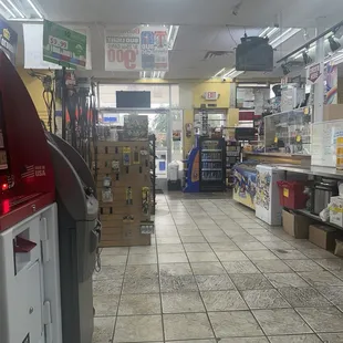 Interior of gas station
