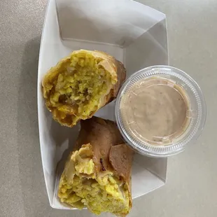 He created a seafood voodoo eggroll just because we talked about it and I requested one!!