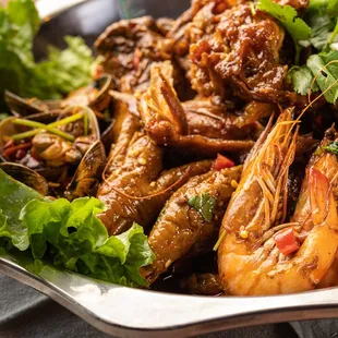 Spicy stir-fry platter