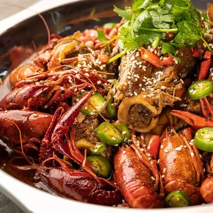 Crawfish with boneless bones