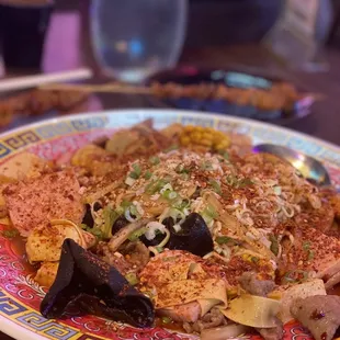 Spicy noodle dish.  Basically hot pot plate with ramen