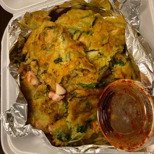 Seafood pancake
